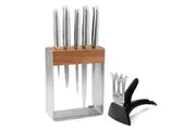 Furi Pro Stainless Steel 7pc Knife Block Set | 7 Piece Japanese Stainless Steel