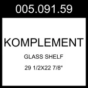 IKEA KOMPLEMENT Glass Shelf Dark Gray 29 1/2x22 7/8" 005.091.59