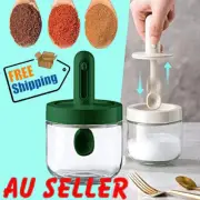 Kitchen Seasoning Box Jar Bottle Retractable Spoon SaltSugar ContainIH Dispenser