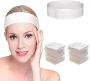VOSO 50PCS Disposable Spa Facial Headbands, Elastic Headband Wrap with Adjustable Magic Tape, Stretch Non-Woven Hair Wraps, Skin Care Essential Headband for Spa Home Use Hotel and Hair Salon