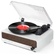 Vinyl Record Player with Upgraded Speakers Bluetooth Turntable Support USB AU...