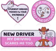 3pcs Magnetic Student Driver Stickers, Novice Driver Adhesive Style Reflective New Driver Stickers Novice Driver Logo for New Student Learner Drivers (Goose)