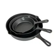 NNEDSZ Pre Seasoned Cast Iron Skillet Fry Pan Set 3 Pcs Frying Pan Set