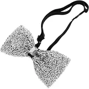 [JEWEDECO] Bridegroom's Elegant Bow Tie Rhinestone Decor Bow Tie for Men Pre-tied for Wedding Formal Events