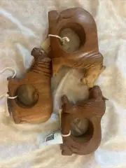 Ten Thousand Villages Napkin Holder Hand Carved Wood Made In Kenya