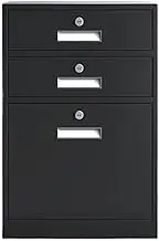 File Cabinet Office File Data Organizer Cabinet 3 Tier Large Capacity Drawer Cabinet Balcony Storage Storage Cabinet with Locks Office Drawer(Black)
