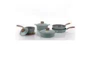 Neoflam Demer Green Retro Induction Set - 5pc Fry pan, Chef pan, Saucepan and Casseroles