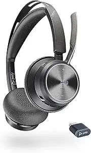 Poly Voyager Focus 2 UC Wireless Headset with Microphone, Active Noise Cancelling (ANC), Connect to PC/Mac/Mobile Phone via Bluetooth, Compatible with Teams (Certified), Zoom
