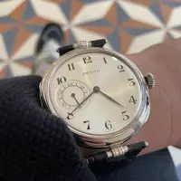 在飛比找蝦皮購物優惠-ZENITH 真力時 純銀手動上鍊古董懷錶腕錶
