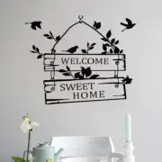 Welcome sweet home quotes wall stickers home Flower decorations living room door