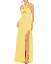 Mac Duggal Ruched Flowy Gown
