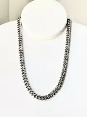 Men Stainless Thick Miami Cuban Link Choker necklace chain Silver 8 mm 18" heavy