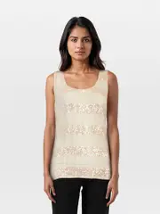 Armani Jeans Ecru Sequin Sleeveless Top