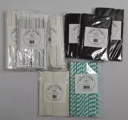 New, Lot Of 8 INDIGO MOUNTAIN Eco-Friendly Paper Straws Of Various Sizes & Color
