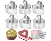 6 pieces stainless steel dessert ring, stainless steel dessert ring set dessert rings cake rings