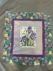 Decorative Wall quilt top Irises