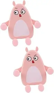 2 Pcs Bear Car Mount Cartoon Vehicle Bracket Car Vent Phone Mount Mobile Phone Holders for Car Air Vent Phone Holder for Car Cell Phone Silicone Telephone Pink Support Frame