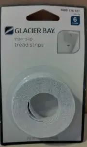 Glacier Bay Non-Slip Tread Strips White, 6pk 18" x 3/4" Treads Model 169 1069ST