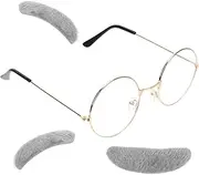 Boys Old Man Dress up Kit 100 Day School Celebration Glasses Fake Eyebrows