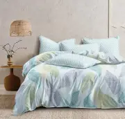 Bedding King Bed Sheet Set 4 Piece - Brushed Microfiber Cotton Printed, Blue