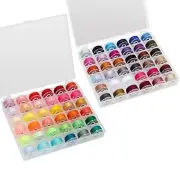 72 Pcs Prewound Thread Bobbins with Bobbin Box for Sewing Machine Embroidery