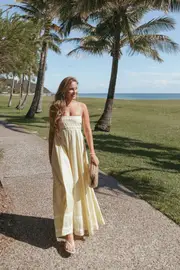 [PUP94] Runa Maxi Dress - Yellow XS Yellow