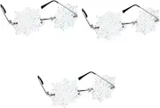 [SAFIGLE] 2 Pairs Snowflake Sunglasses Party Supplies Frameless Xmas Sunglasses Personalized Sunglasses Snowflake Party Sunglasses Snowflake Eyewear Sunglasses Prop Funny Sunglasses