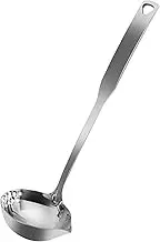 Stainless Steel Ladles with Pouring Lip, Serving Soup Ladle, Skimmer Slotted Spoon, Strainer Oil Colander, Canning Ladle Pouring Rim