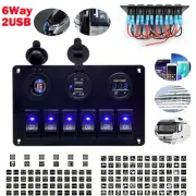 12V Switch Panel Car Boat With 2 USB Charger Voltmeter Cigarette Lighter Socket (for: Honda Civic)