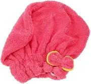 DRESSOOS Microfiber Hair Drying Cap with Bow Fast Absorbent Shower Cap for Wet Hair Elastic Design for Home Gym Travel for Quick Drying and Comfort Rose Red