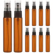 10 Pcs Refillable Mini Glass Spray Bottle 10ml Brown for Perfume and Liquid