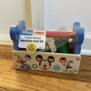 Disney Melissa & Doug Mickey Mouse Wooden Tool Box Kit 15 Wooden Pieces Ages 3+