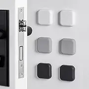 Door Stoppers Wall Protector - Silicone Door Knob Guard Wall Shield - Self-Adhesive Door Handle Bumper Silencer for Home ＆ Office Walls (White, Gray, Black)