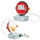 2 Pack Fire Rated Recessed Light 2 Hours, 4 Inch Canless Downlight with Junct...