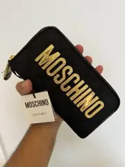 Moschino Long Zip Wallet Logo Quilted Nylon Continental Wallet NEW W TAGS