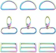 MELORDY 15Pcs Metal Swivel Snaps Hooks with D Rings and Tri-Glides Slide Buckles for Key Lanyard Purse Bag Straps Dog Collars DIY Sewing Hardware Craft