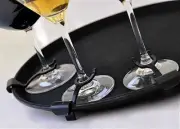 Wine Service Tray 5 STEMWARE CLIPS SET BAR RESTAURANT Cocktail Server Waitress