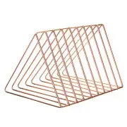 Nordic Simple Triangle Wrought Iron Storage Rack Holder Bookshelf file Magazine Storage Box Office Desktop Organizer