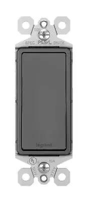 Legrand radiant 15 Amp Rocker Wall Switch, Decorator Light Switches, Black, S...