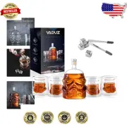 Elegant 750ml Whiskey Decanter Set with 4 Glasses and Stones - Perfect Gift