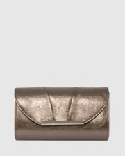 Pewter Mary Rouche Clutch Bag
