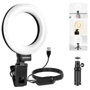 NEEWER 5" Ring Light with Clip & Tripod Dimmable Clip on Light for Phone Laptop