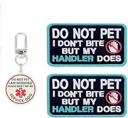 MYDEERYOO Do Not Pet Patches 2pcs, Do Not Pet ID Tags, Double Side Engraved Easily Attach to Dog Collar, Harness (Medium)