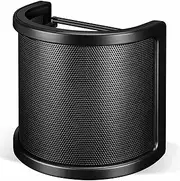 Pop Filter, Profressional Three Layers Metal Mesh & Foam & Etamine Layer Microphone Windscreen Cover,Handheld Mic Shield Mask for Vocal Recording, Videos, Streaming