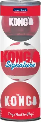 KONG - Signature Balls - 3 Pack Durable Ball for Chasing and Retrieving - for...