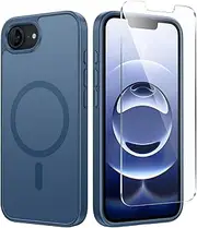 FNTCASE for iPhone 16e Phone Case: for iPhone 16E Case 2025 Magnetic Matte Textured Silicone Shockproof Military Grade Drop Protection Cell Phone Cover | Slim Rugged Anti-Slip Protective Bumper