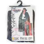 BLACK CAPE with COLLAR: 45" HIP Length or ANKLE Length Halloween Vampire