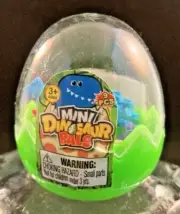 Mini Dinosaur Pals - Sealed Egg Toy - 9 MINI Dinos - Outside Egg 2" Tall - Green