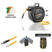 Retractable Air hose reel 3/8" Inch x 50 ft Flex Hybrid Air Hose, Air compres...