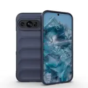 For Google Pixel 9 5G Case, Wavy Durable TPU Flannel Cover, Dark Blue